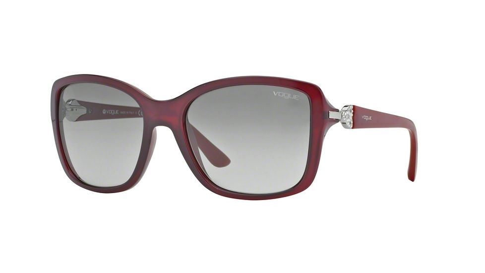 Vogue VO2832SB Single Vision Prescription Sunglasses VO2832SB-213211-57 - Lens Diameter 57 mm, Frame Color Transparent Bordeaux