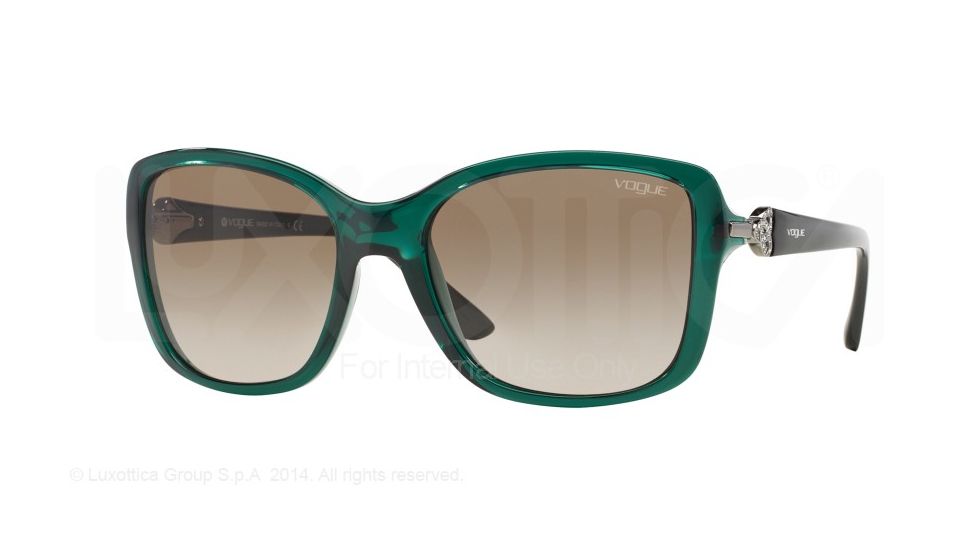 Vogue VO2832SB Single Vision Prescription Sunglasses VO2832SB-22668E-57 - Lens Diameter 57 mm, Frame Color Pine Green Transparent