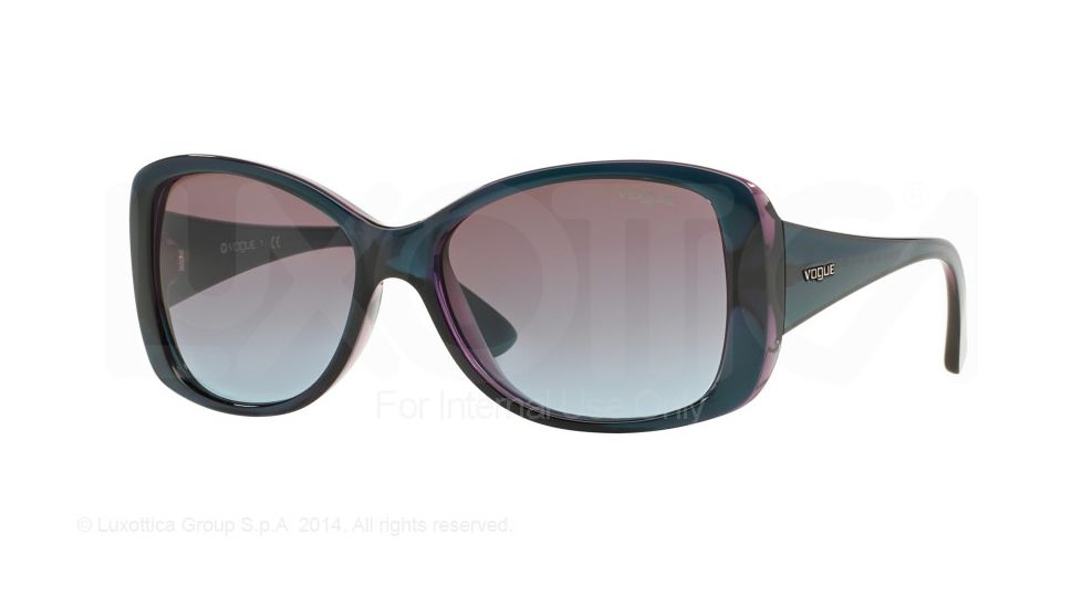 Vogue VO2843S Progressive Prescription Sunglasses VO2843S-226748-56 - Lens Diameter 56 mm, Frame Color Top Tr Green/Tr Violet