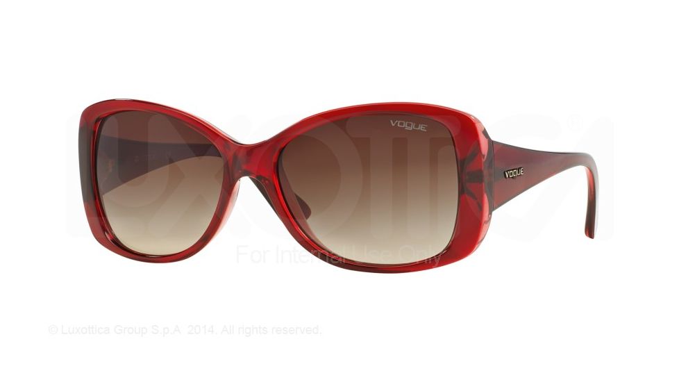 Vogue VO2843S Progressive Prescription Sunglasses VO2843S-226913-56 - Lens Diameter 56 mm, Frame Color Top Tr Bordeaux/Tr Pink