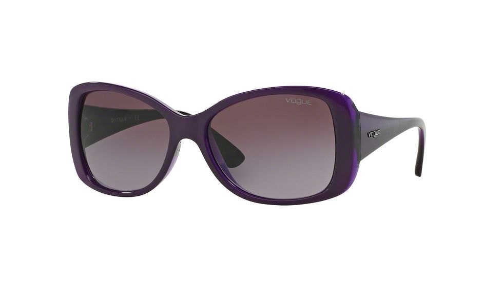 Vogue VO2843S Progressive Prescription Sunglasses VO2843S-22778H-56 - Lens Diameter 56 mm, Frame Color Top Dk Violet/Violet Transp
