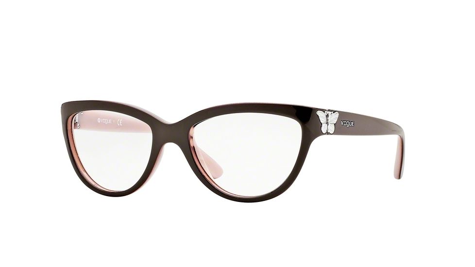 Vogue VO2865 Bifocal Prescription Eyeglasses 2187-52 - Top Brown/pearl Pink Frame