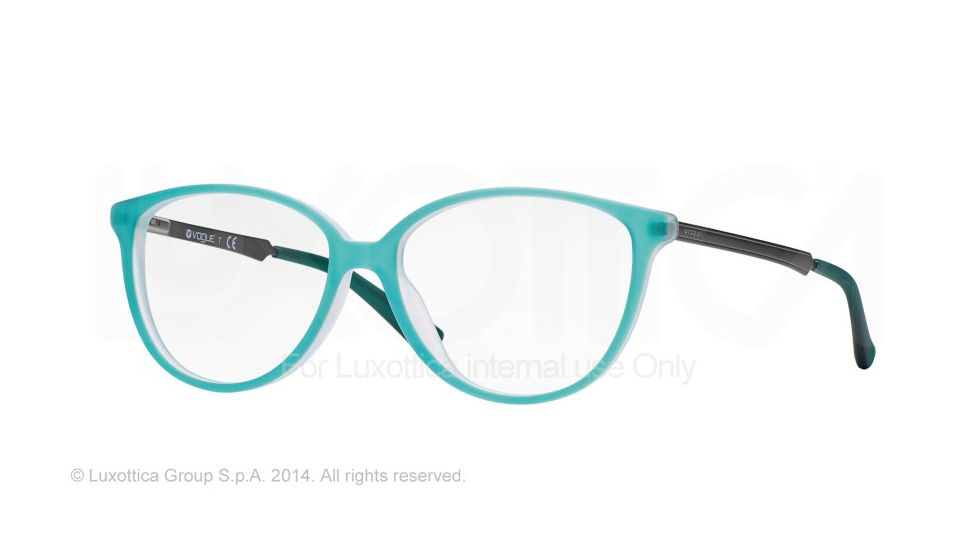 Vogue VO2866 Eyeglass Frames 2181S-55 - Top Matte Aqua Green Transp Frame