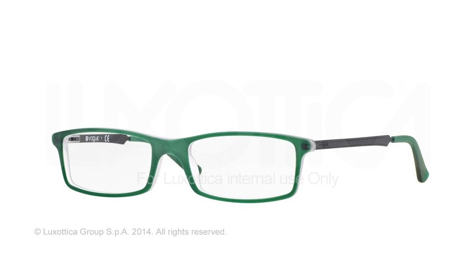 Vogue VO2867 Single Vision Prescription Eyeglasses 2169S-52 - Top Matte Green Transparent Frame