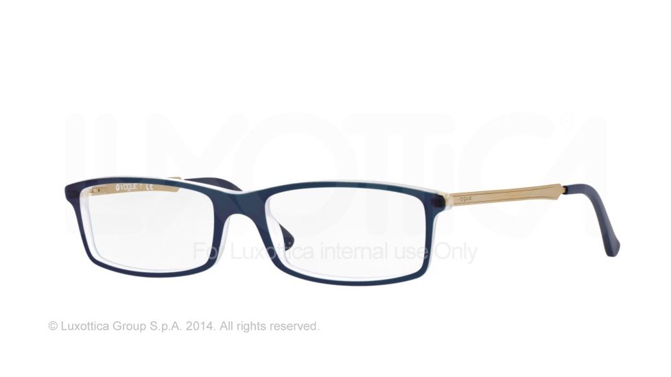 Vogue VO2867 Single Vision Prescription Eyeglasses 2171S-52 - Top Matte Blue Transp Frame