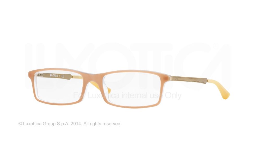 Vogue VO2867 Single Vision Prescription Eyeglasses 2179S-52 - Top Matte Beige Transp Frame