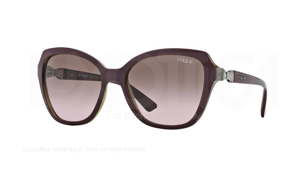 Vogue VO2891S Single Vision Prescription Sunglasses VO2891S-223114-56 - Lens Diameter 56 mm, Frame Color Top Bordeaux/olive Green Tr