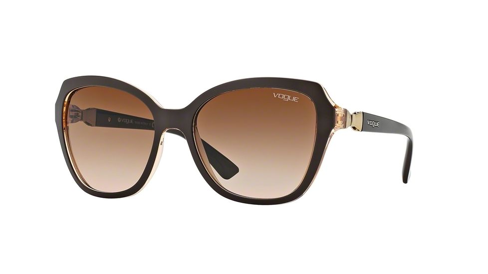 Vogue VO2891S Single Vision Prescription Sunglasses VO2891S-223313-56 - Lens Diameter 56 mm, Frame Color Top Brown/orange Tr
