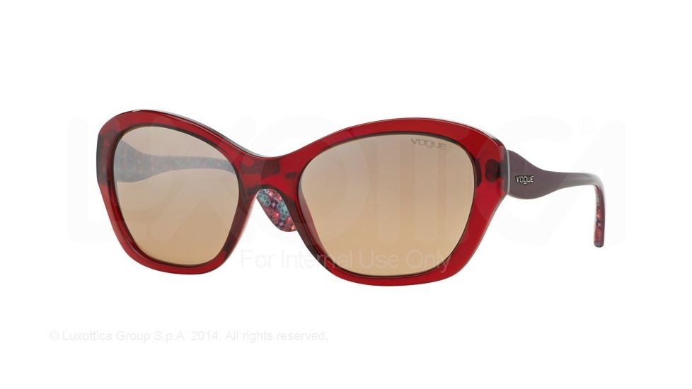 Vogue VO2918S Single Vision Prescription Sunglasses VO2918S-22576U-56 - Lens Diameter 56 mm, Frame Color Transparent Bordeaux