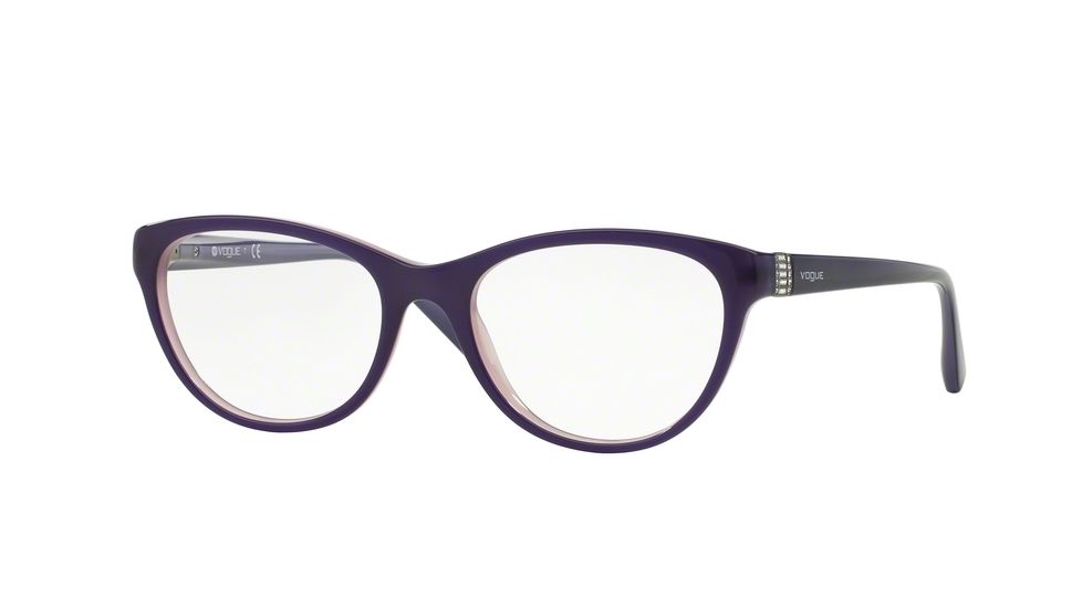 Vogue VO2938B Single Vision Prescription Eyeglasses 1312-52 - Top Dark Violet/Opal Lilac Frame