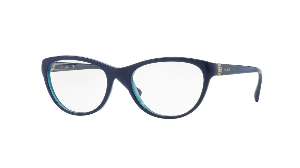Vogue VO2938B Single Vision Prescription Eyeglasses 2388-52 - Top Dark Blue/blue Transp Frame