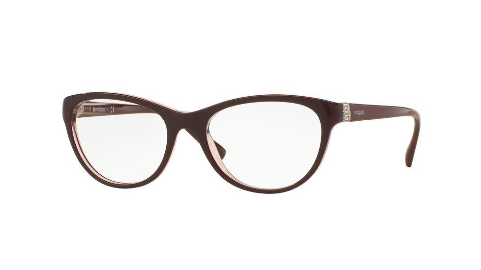 Vogue VO2938BF Single Vision Prescription Eyeglasses 2387-54 - Top Dk Bordeaux/pink Transp Frame