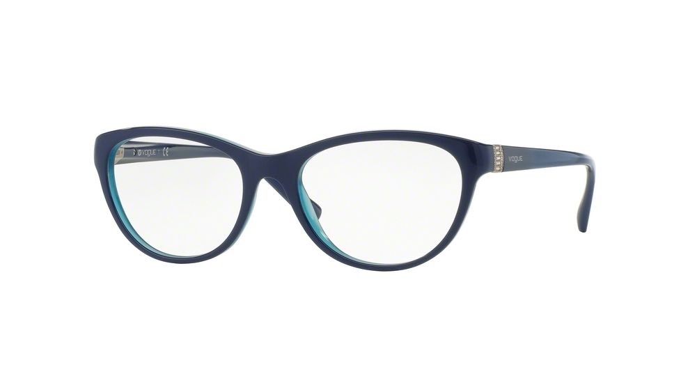Vogue VO2938BF Single Vision Prescription Eyeglasses 2388-54 - Top Dark Blue/blue Transp Frame