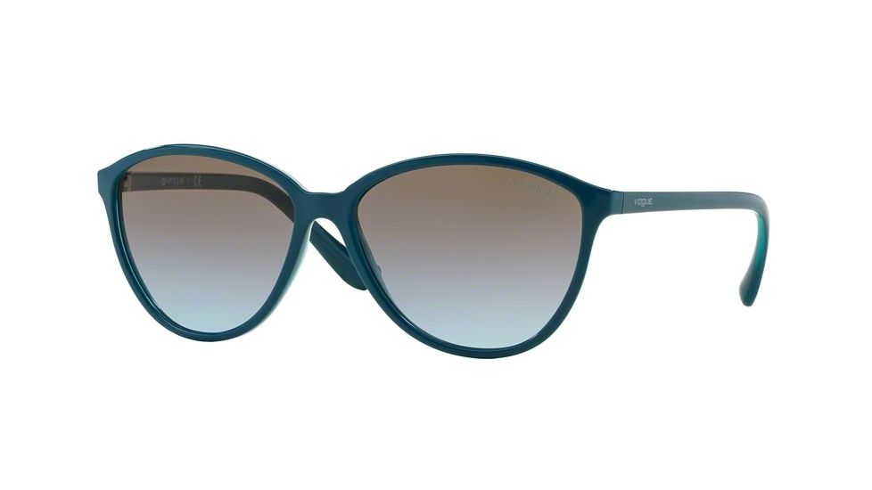 Vogue VO2940SM Single Vision Prescription Sunglasses VO2940SM-229648-58 - Lens Diameter 58 mm, Frame Color Petrol Green/Opal Aqua Green