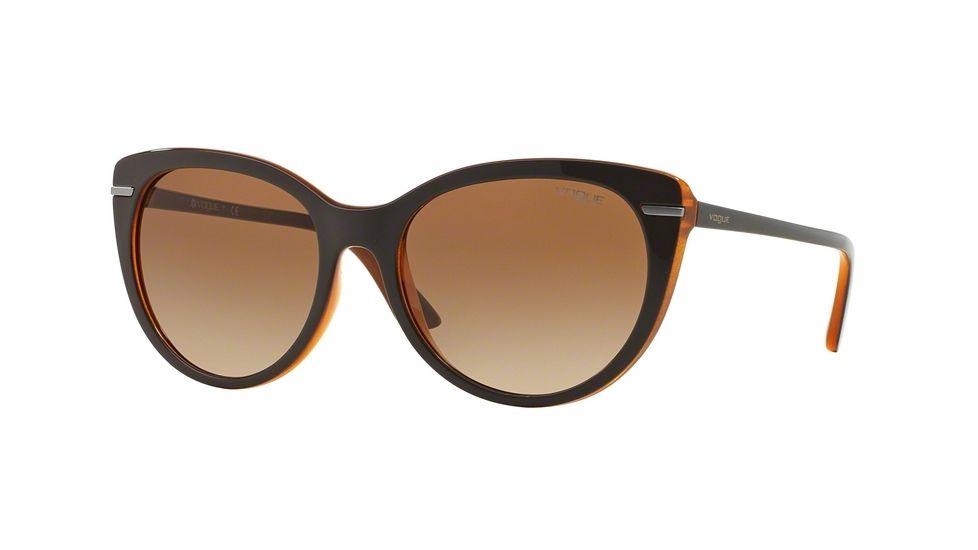 Vogue VO2941S Sunglasses 227913-56 - Top Brown/Orange Transp Frame, Brown Gradient Lenses