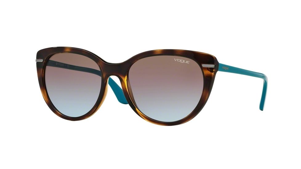 Vogue VO2941S Sunglasses W65648-56 - Dark Havana Frame, Azure Grad Pink Grad Brown Lenses