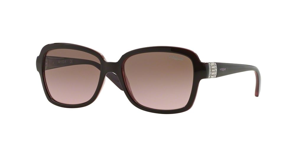 Vogue VO2942SB Single Vision Prescription Sunglasses VO2942SB-194114-55 - Lens Diameter 55 mm, Frame Color Top Brown/Opal Pink