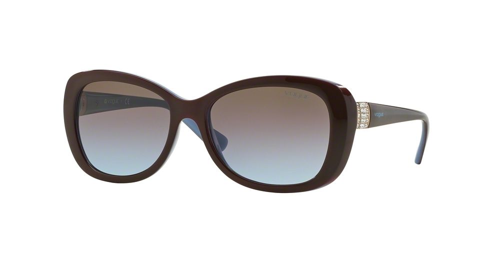 Vogue VO2943SB Sunglasses 201148-55 - Light Brown/Opal Azure Frame, Azure Grad Pink Grad Brown Lenses