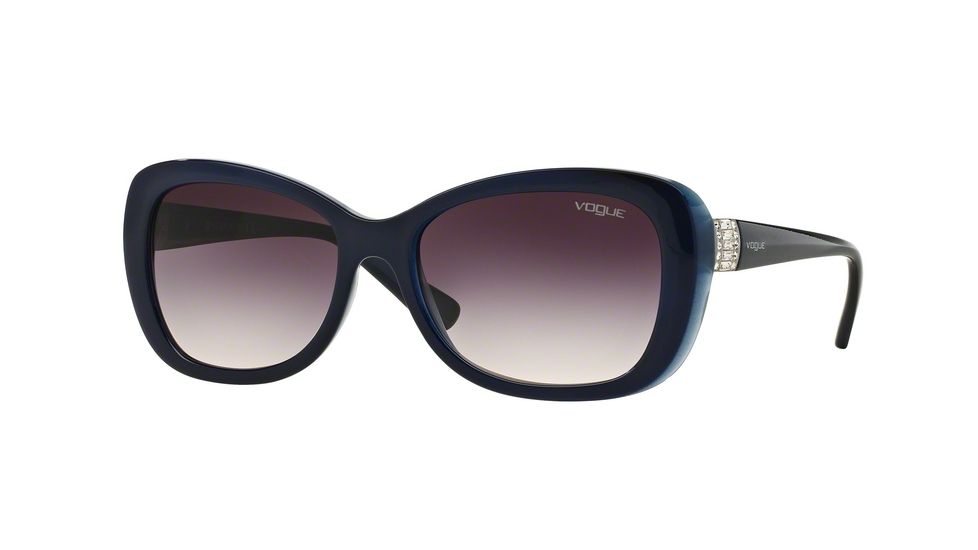 Vogue VO2943SB Sunglasses 238836-55 - Top Dark Blue/blue Transp Frame, Pink Gradient Dark Grey Lenses