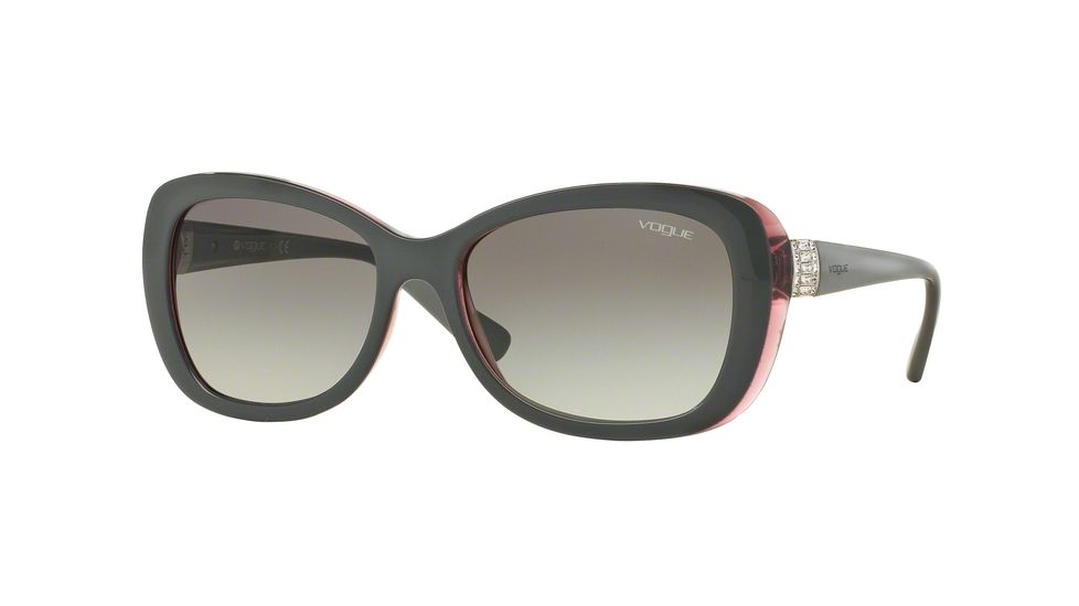 Vogue VO2943SB Sunglasses 239011-55 - Top Light Grey/pink Frame, Grey Gradient Lenses