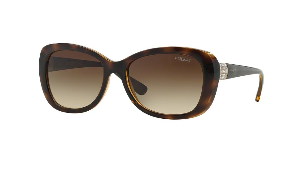 Vogue VO2943SB Sunglasses W65613-55 - Dark Havana Frame, Brown Gradient Lenses