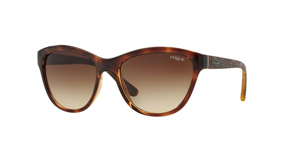 Vogue VO2993SF Sunglasses W65613-57 - Dark Havana Frame, Brown Gradient Lenses