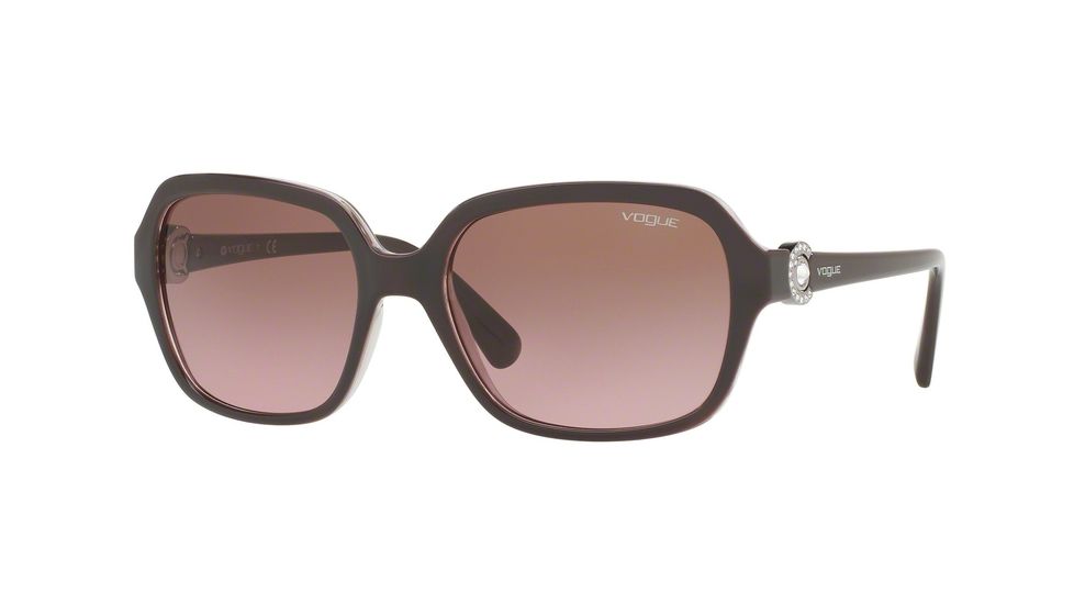 Vogue VO2994SB Single Vision Prescription Sunglasses VO2994SB-248514-57 - Lens Diameter 57 mm, Frame Color Top Dk Violet/Violet Transp