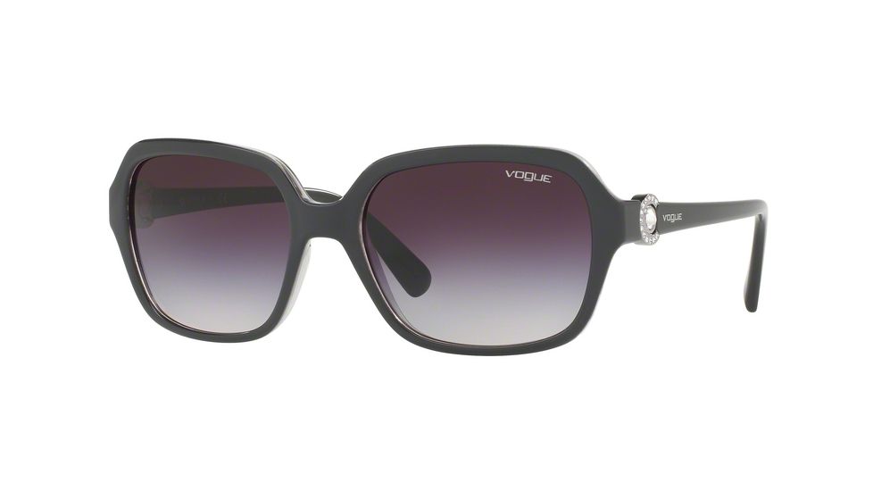 Vogue VO2994SB Single Vision Prescription Sunglasses VO2994SB-248636-57 - Lens Diameter 57 mm, Frame Color Top Opal Grey/grey Transp