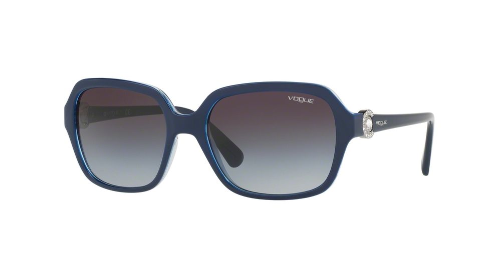 Vogue VO2994SB Single Vision Prescription Sunglasses VO2994SB-24878G-57 - Lens Diameter 57 mm, Frame Color Top Blue/blue Transp