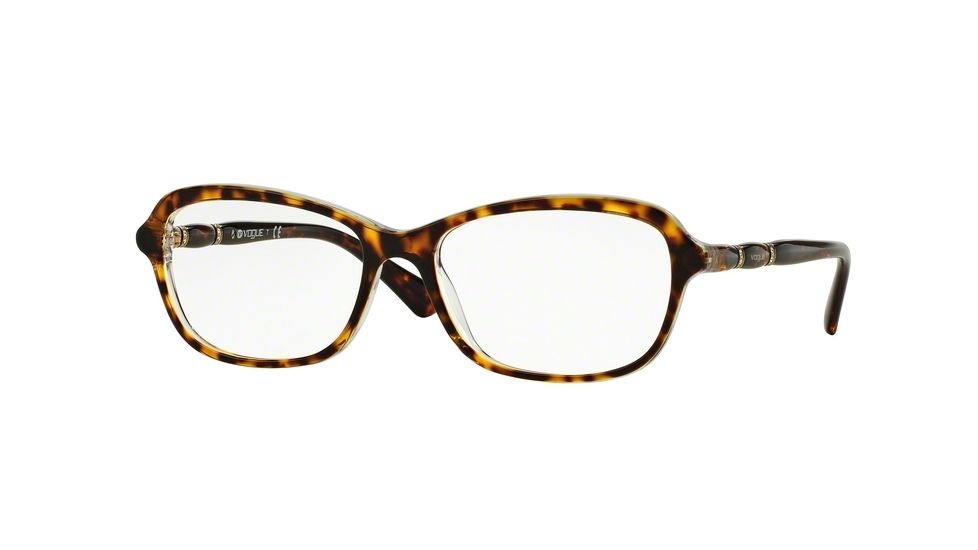 Vogue VO2999BF Progressive Prescription Eyeglasses 1916-54 - Top Light Havana/transparent Frame