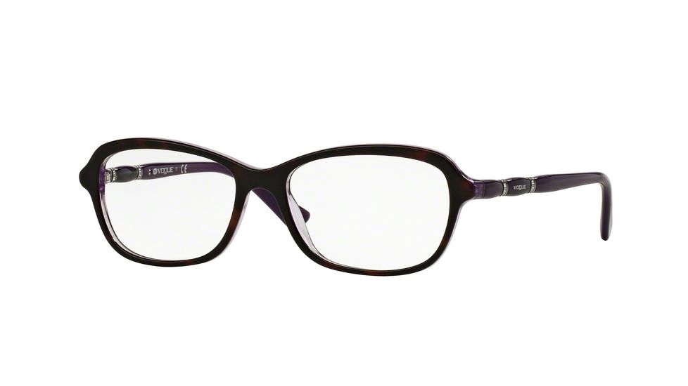 Vogue VO2999BF Progressive Prescription Eyeglasses 2344-54 - Top Dark Havana/violet Crystal Frame