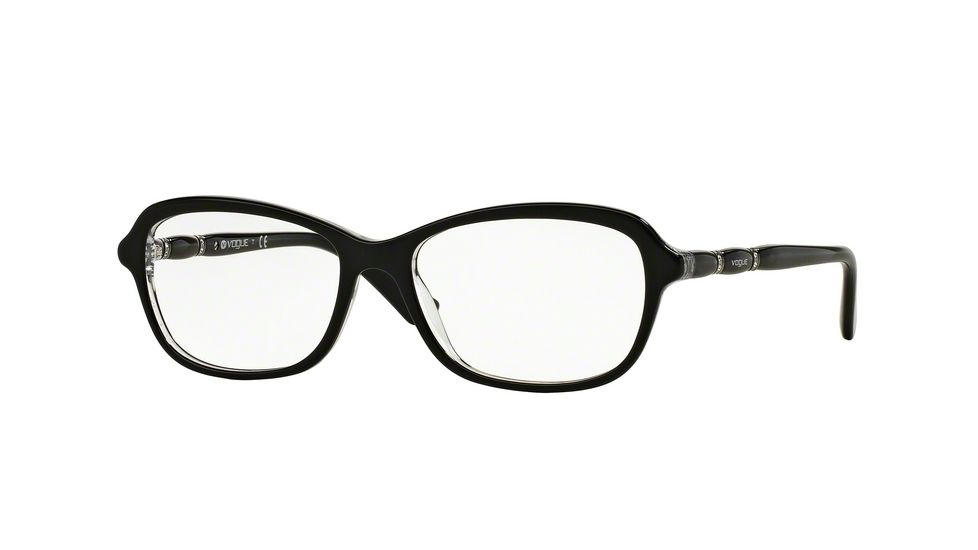 Vogue VO2999BF Progressive Prescription Eyeglasses W827-54 - Top Black/Transparent Frame