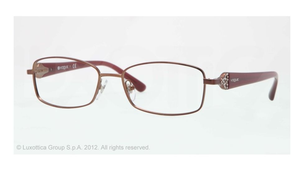 Vogue VO3845B Eyeglass Frames 933S-54 - Matte Dark Bronze Frame, Demo Lens Lenses