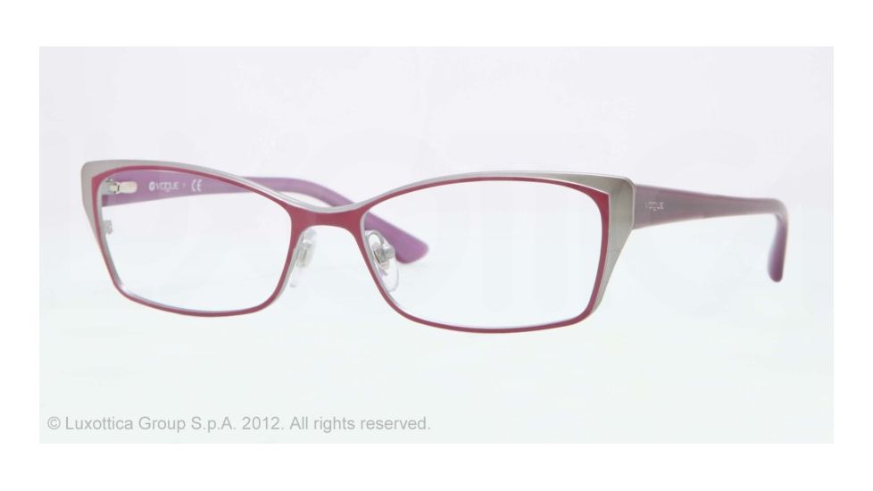 Vogue VO3865 Eyeglass Frames 928-52 - Gunmetal Sand Violet Frame, Demo Lens Lenses