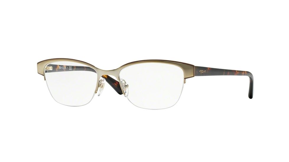 Vogue VO3917 Eyeglass Frames 848-52 - Brushed Pale Gold/brown Frame