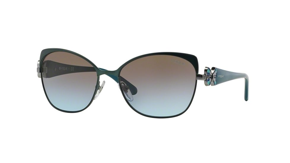 Vogue VO3967S Progressive Prescription Sunglasses VO3967S-981S48-57 - Lens Diameter 57 mm, Frame Color Matte Brushed Green