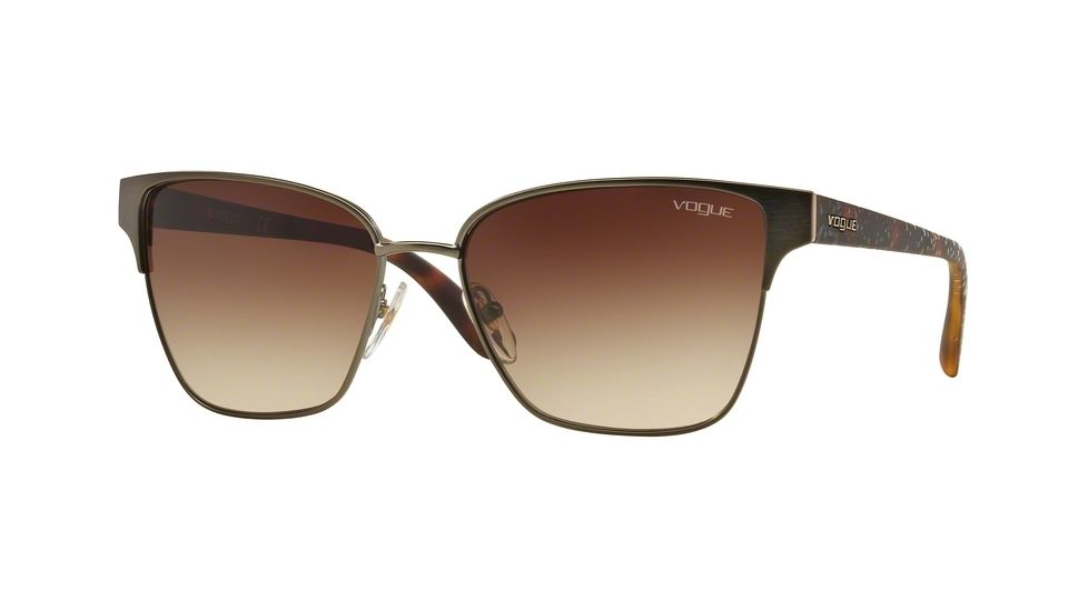 Vogue VO3983S Sunglasses 548S13-58 - Matte Brushed Gunmet Frame, Brown Gradient Lenses