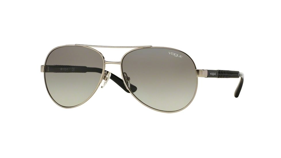 Vogue VO3997S Single Vision Prescription Sunglasses VO3997S-323-11-58 - Lens Diameter 58 mm, Frame Color Brushed Silver