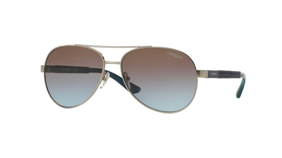 Vogue VO3997S Single Vision Prescription Sunglasses VO3997S-323-48-58 - Lens Diameter 58 mm, Frame Color Brushed Silver