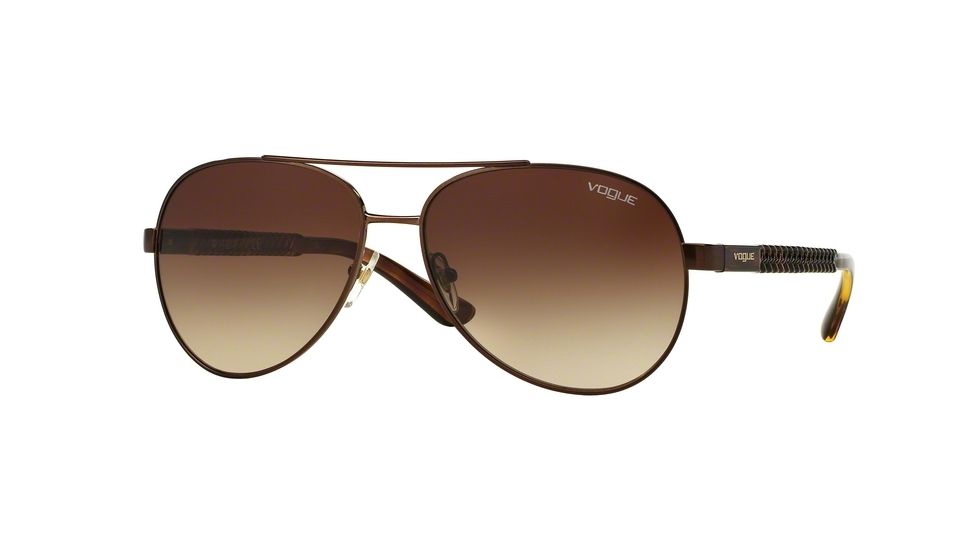Vogue VO3997S Single Vision Prescription Sunglasses VO3997S-934-13-58 - Lens Diameter 58 mm, Frame Color Brushed Brown