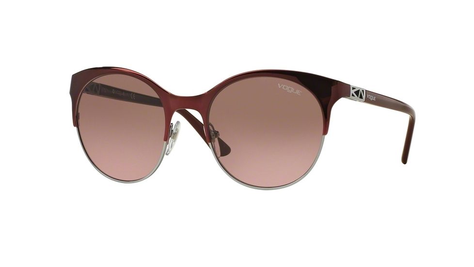 Vogue VO4006S Single Vision Prescription Sunglasses VO4006S-812-14-53 - Lens Diameter 53 mm, Frame Color Boredaux/silver