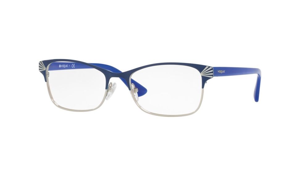 Vogue VO4009 Single Vision Prescription Eyeglasses 5016-52 - Electric Blue/silver Frame