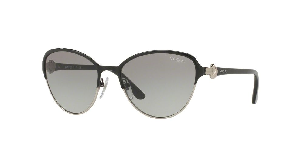 Vogue VO4012S Progressive Prescription Sunglasses VO4012S-352-11-55 - Lens Diameter 55 mm, Frame Color Black/Silver