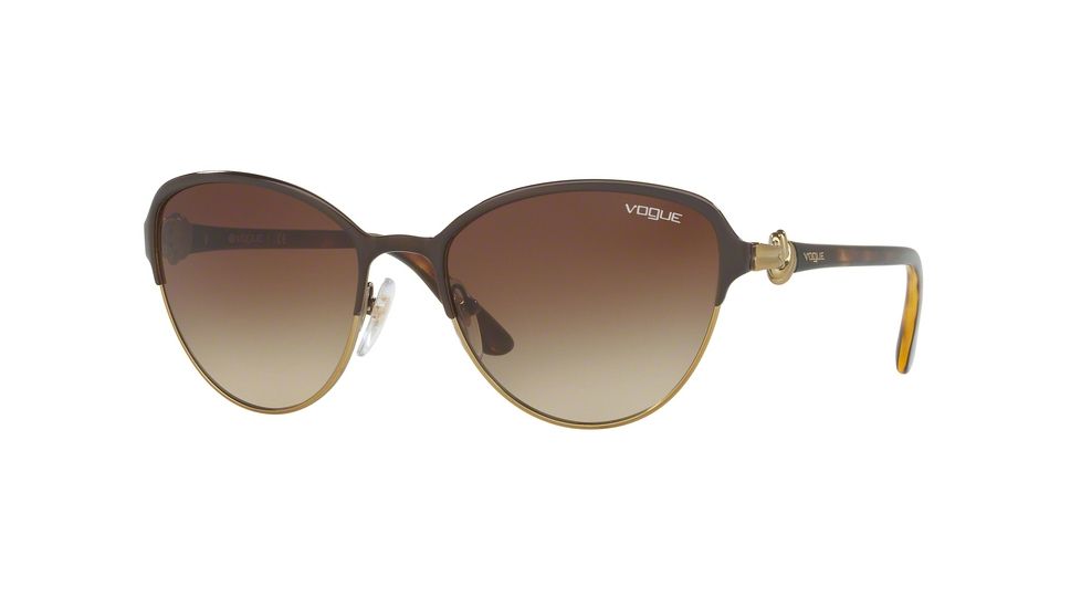Vogue VO4012S Progressive Prescription Sunglasses VO4012S-997-13-55 - Lens Diameter 55 mm, Frame Color Brown/Pale Gold