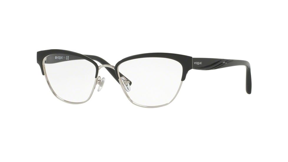 Vogue VO4033 Single Vision Prescription Eyeglasses 352-53 - Black/Silver Frame