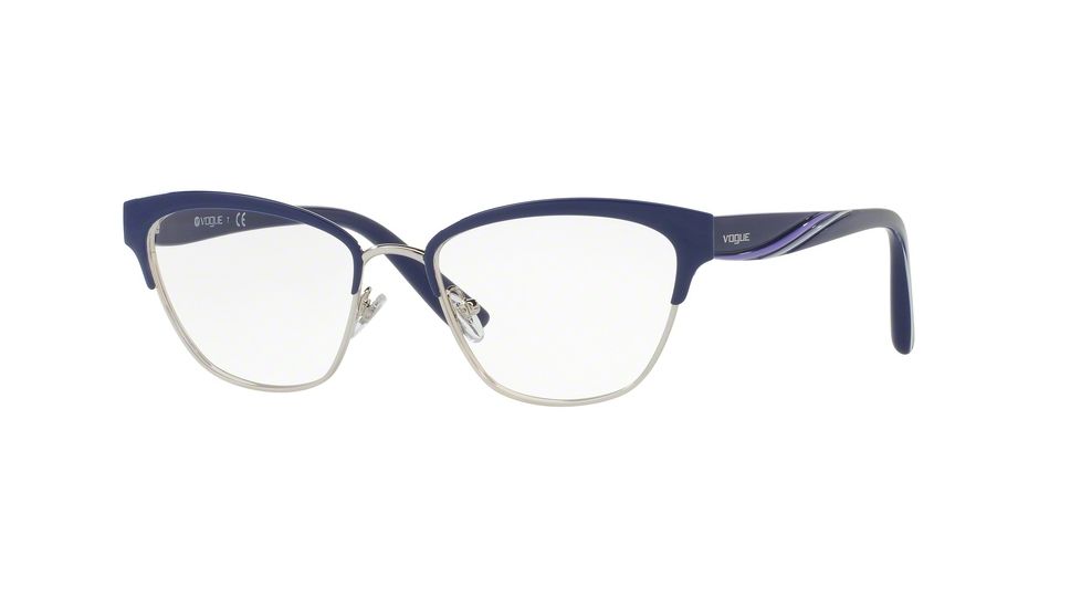 Vogue VO4033 Single Vision Prescription Eyeglasses 5029-51 - Blue/Silver Frame