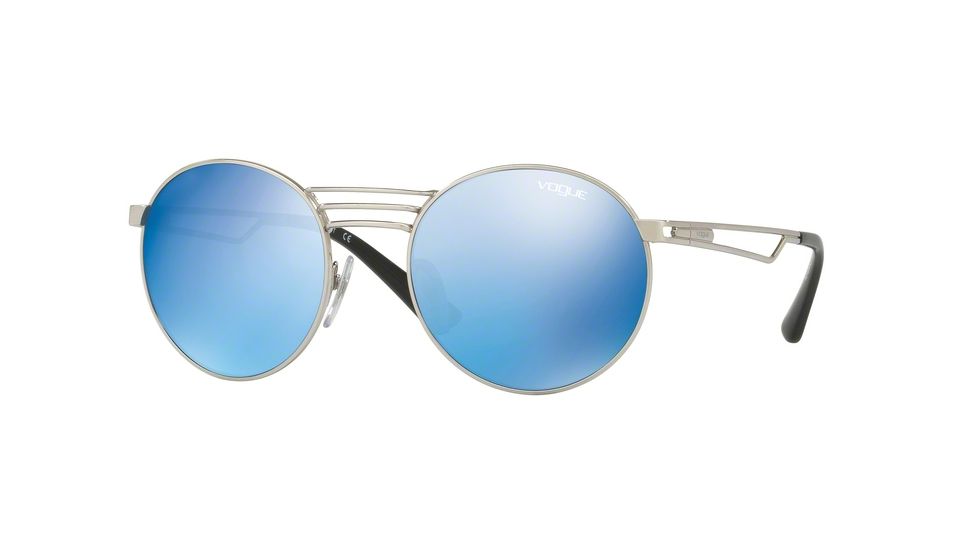 Vogue VO4044S Single Vision Prescription Sunglasses VO4044S-323-55-52 - Lens Diameter 52 mm, Frame Color Brushed Silver