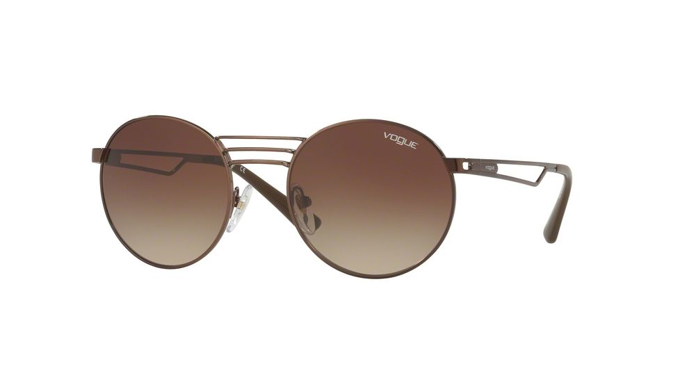 Vogue VO4044S Single Vision Prescription Sunglasses VO4044S-934-13-52 - Lens Diameter 52 mm, Frame Color Brushed Burned Brown