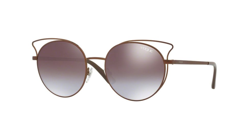 Vogue VO4048S Sunglasses 5074B7-52 - Matte Light Brown Frame, Violet Grad Brown Mirror Blue Lenses
