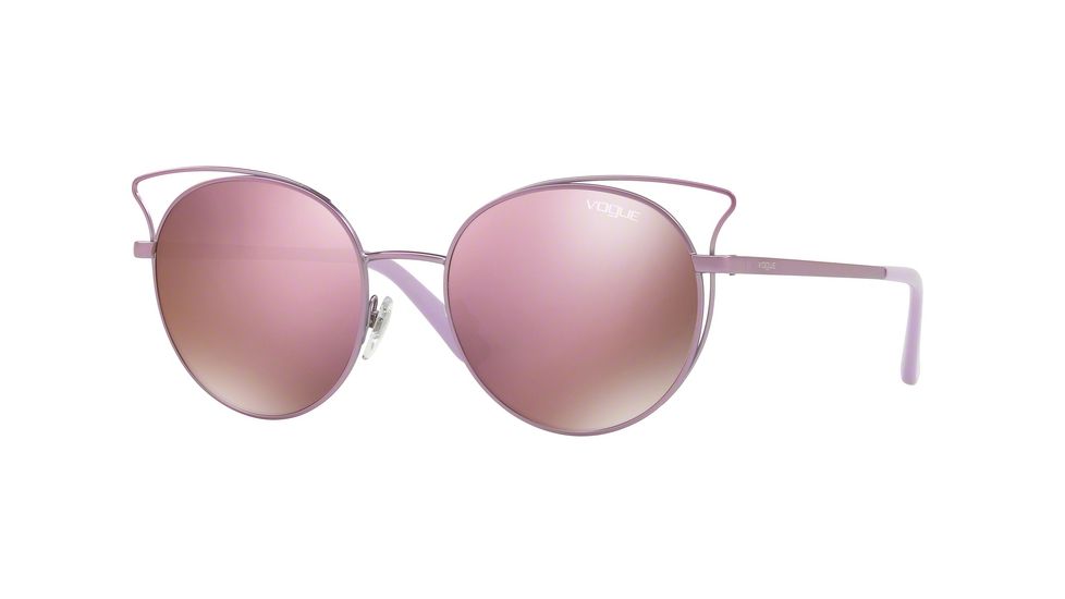 Vogue VO4048S Sunglasses 50765R-52 - Matte Pink Frame, Dark Brown Mirror Pink Lenses